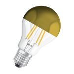 Osram Classic LED E27 Pear Filament Mirror Gold 4W 400lm - 827 Extra Warm White | Replaces 35W