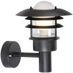 Nordlux Lønstrup 22 Wall Light Metal and Glass Black | 220mm - IP44 - Suitable for E27