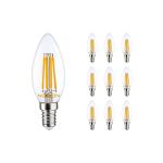Multipack 10x Noxion Lucent LED E14 Candle Filament Clear 4.5W 470lm - 827 Extra Warm White | Replaces 40W