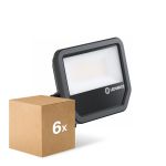 Multipack 6x Ledvance LED Floodlight Aluminium Black 69W 10000lm 100D - 840 Cool White | IP66 - Symmetrical