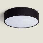 Bright Choice LED Ceiling Round Textile Black | 500mm - Suitable for 3x E27 – Max 40W