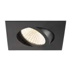 SLV New Tria 68 Spot Aluminium Black Square 8.3W 705lm 60D - 927 Extra Warm White | Cutout 68mm - Best Colour Rendering - Dimmable 